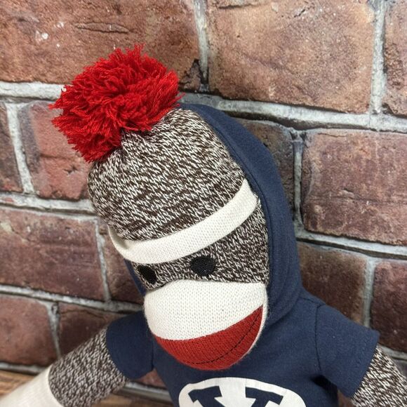 2012 Brown Plushland Collegiate Sock Monkey Stuffed Animals BYU Cougars Hoodie - Picture 3 of 7